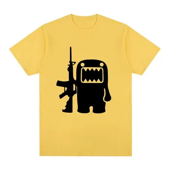 Ретро Domo Kun AK47 Веселая футболка Женская повседневная футболка с коротким рукавом Футболка большого размера для улицы S