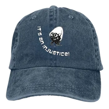 Washed Men s Baseball Cap It s An Injustice Trucker Snapback Caps Dad Hat Calimero Cartoon Animation Golf Hats Adjustable чёрный