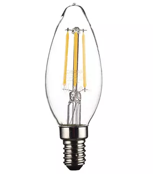 Лампа светодиодная Osram 4 Вт Е14 филаментная свеча С37 2700 К теплый свет 230 В прозрачная