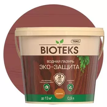 Лазурь водная Текс Bioteks Эко-Защита махагон 0,9 л