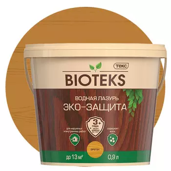 Лазурь водная Текс Bioteks Эко-Защита орегон 0,9 л