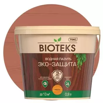 Лазурь водная Текс Bioteks Эко-Защита рябина 0,9 л
