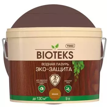 Лазурь водная Текс Bioteks Эко-Защита вишня 9 л