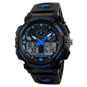 SKMEI 1270 Кварцевые цифровые электронные мужские часы Fashion Dual Time Wristband зелёный