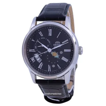 Автоматические мужские часы Orient Sun & Moon с черным циферблатом RA-AK0010B10B