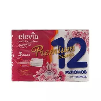 Туалетная бумага Elevia Premium Aroma 3х-слойная 12шт