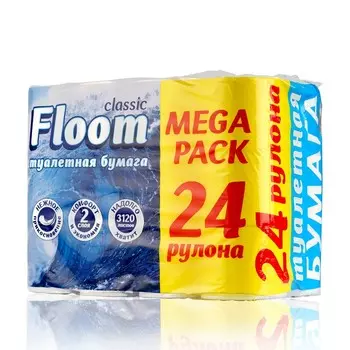 Туалетная бумага Floom 2х-слойная 24шт
