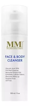 Очищающий гель-пилинг для лица и тела с гликолевой кислотой Face & Body Cleanser Gel 20%: Гель-пилинг 150мл