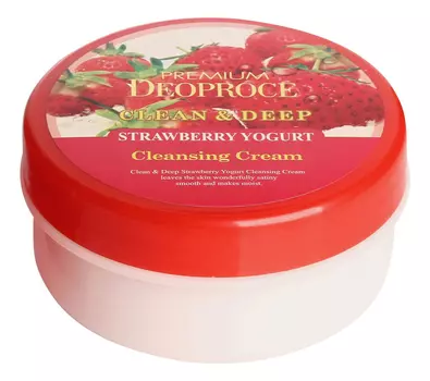 Очищающий крем для лица с экстрактом клубники Premium Clean &amp; Deep Strawberry Yogurt Cleansing Cream 300г