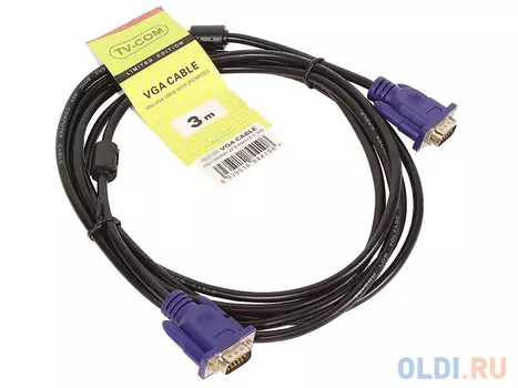 Кабель соединительный SVGA (15M/M) 3m 2 фильтра TV-COM <QCG120H-3M