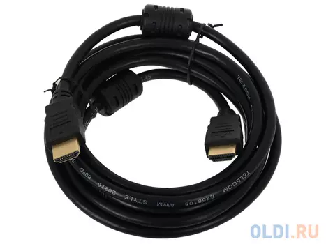 Кабель Telecom HDMI to HDMI (19M -19M) ver.1.4b, 2 фильтра, 3м, с позолоченными контактами