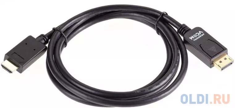 Кабель HDMI DisplayPort 1.8м VCOM Telecom CG609-1.8M круглый черный