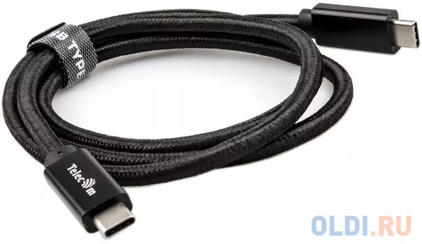 Кабель Type-C 1м VCOM Telecom TC420B круглый черный