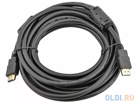 Кабель HDMI 5.0м VCOM Telecom v1.4 W/Ethernet/3D CG511D-5M 2 фильтра с позолоченными контактами