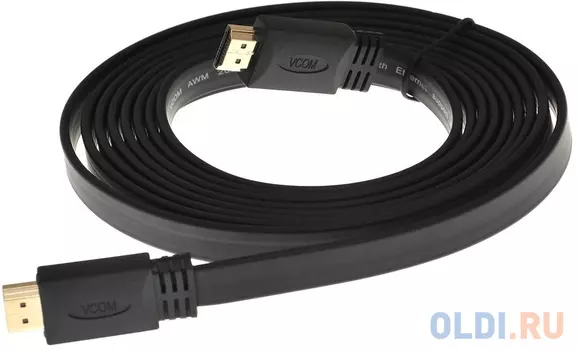 Кабель HDMI 19M/M, плоский, ver. 2.0, 4K@60 Hz 3m VCOM CG522F-3M