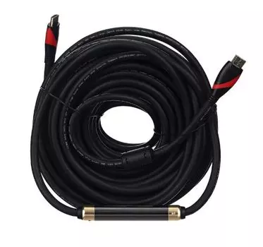 Кабель HDMI VCOM CG525DR-20M черный 19M/M ver 2.0, 2 фильтра, 20m