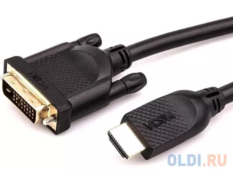 Кабель HDMI AM/DVI(24+1)M, 10м, CU, 1080P@60Hz, 2F, VCOM 
