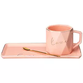 чашка с блюдцем LEFARD Break time 260мл фарфор розовый