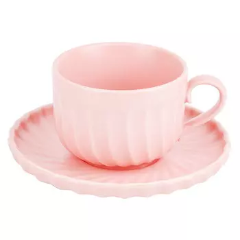 чашка с блюдцем NOUVELLE HOME Fresh Taste Light pink 220мл фарфор