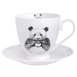 чашка с блюдцем QUINSBERRY Panda 440мл фарфор
