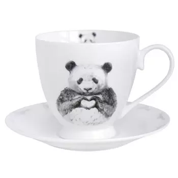 чашка с блюдцем QUINSBERRY Panda 440мл фарфор