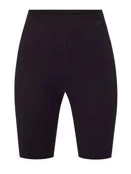 Шорты в рубчик из пряжи stretch с вышивкой VLOGO в тон