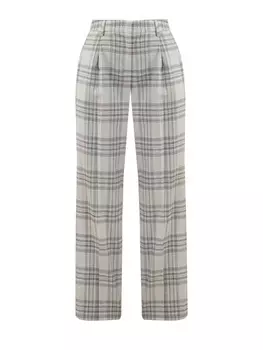 Свободные брюки из тонкой шерсти и вискозы в клетку