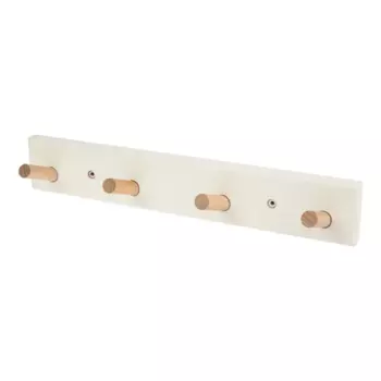 Вешалка настенная Emma 4 крючка 36x6 см цвет белый/дерево