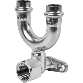 Водорозетка проходная Rommer 1/2"x15 мм ВПр-ВР нержавеющая сталь