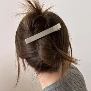 Заколка для волос для женщин Duckbill Metal Grab Curly Long серебряный
