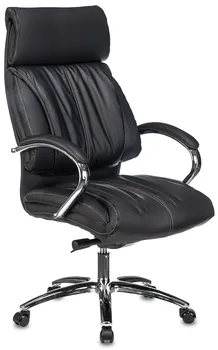 Кресло Бюрократ T-9904NSL/BLACK руководителя, крестовина металл хром, кожа, цвет: черный