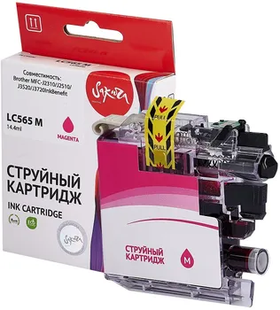 Картридж струйный Sakura LC565M для Brother MFC-J2310/J2510/J3520/J3720InkBenefit, водорастворимый тип чернил, пурпурный, 1200 к.