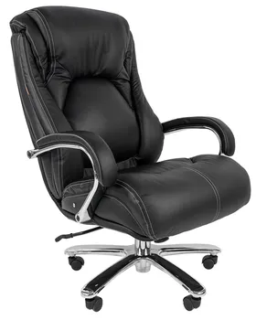Кресло Chairman 402 черное, натуральная кожа, до 250 кг