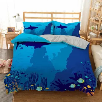 3D Ocean Animals Doona Набор пододеяльников Одеяло Наволочка Single Double Queen King Single 135x200cm