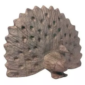 Фигурка из папье-маше, объемная, мал, павлин 12,5*19*24см