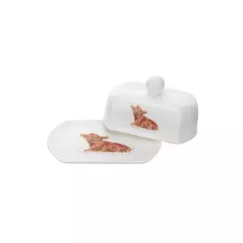 Маслёнка с крышкой Royal Worcester "Забавная фауна","Корова" 15,5х11х8см, костяной фарфор