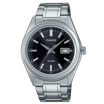 Мужские часы Casio Standard Analog из нержавеющей стали с черным циферблатом, кварцевые MTP-B180D-1A1V чёрный