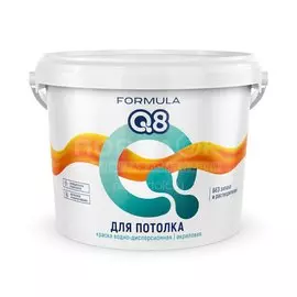 Краска воднодисперсионная, Formula Q8, акриловая, для потолков, матовая, 5 кг