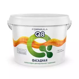 Краска воднодисперсионная, Formula Q8, акриловая, фасадная, матовая, 3 кг