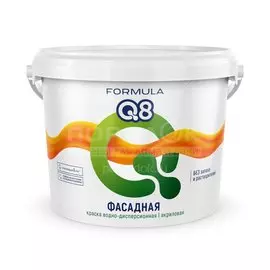 Краска воднодисперсионная, Formula Q8, акриловая, фасадная, матовая, 5 кг