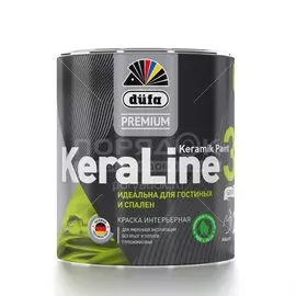Краска воднодисперсионная, Dufa, KeraLine 3 База1, акриловая, универсальная, моющаяся, матовая, 2.5 л