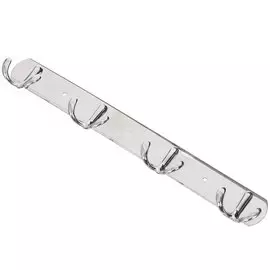 Вешалка настенная 4 крючка, на планке, для ванной комнаты, 30х3.5 см, SPE19159C-5, Y8-2750, хром