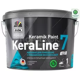 Краска воднодисперсионная, Dufa, KeraLine 7 База1, универсальная, моющаяся, матовая, 9 л