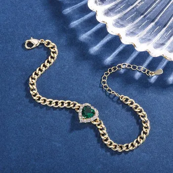 SACE GEMS классический браслет из медного сплава в форме сердца 8*8 мм с цирконием - стильный и изысканный свадебный подарок для подруг красный