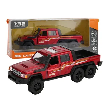Модель автомобиля Toyota LC-6X6 в масштабе 1/32, сплав ABS, материал, игрушечный автомобиль из сплава, высокая имитация, прочный, яркий цвет для подарков 1/32-Size:15*5*5cm синий
