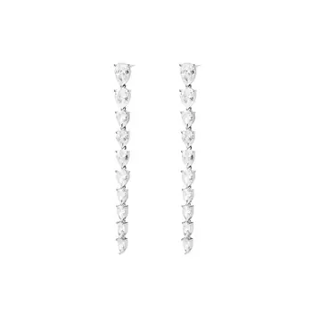 Серьги Silver Long Earrings With Crystals