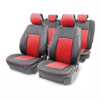 Накидки на сиденья каркасные AUTOPROFI экокожа HIT-1110G BK/RD