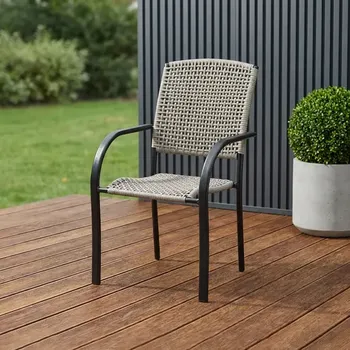 Стул Brut BRU001 56x64x86 см искусственный ротанг/сталь цвет графит