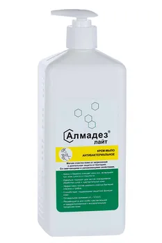Крем-мыло Алмадез лайт антибактериальное жидкое с дозатором, 1 л