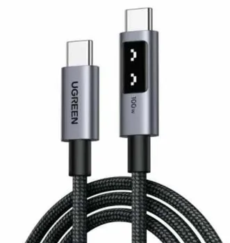 Кабель UGREEN L509 35512_ UNO Type C 2.0 Male To Type C 2.0 Male Robot 5A Data Cable. длина: 2м. цвет: черный/серый